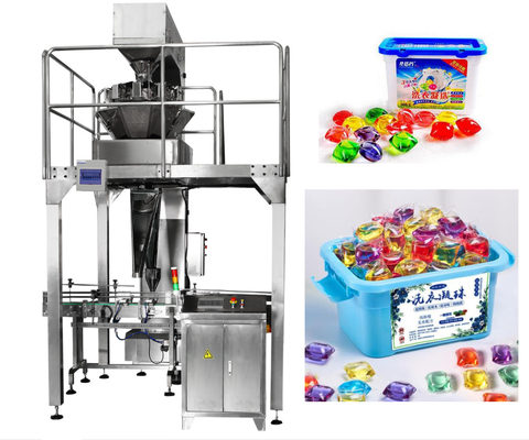 Automatic Laundry Detergent Pods Filling Packing Machine With Multihead Weigher