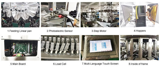 Automatic 10 Head Sheet Food Weighing and Packing Machine Multihead Combination Weigher