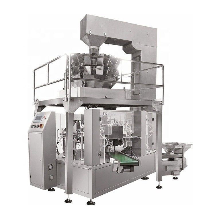 Zipper Flat Pouch Multihead Weigher Packing Machine For Chocolate SS304