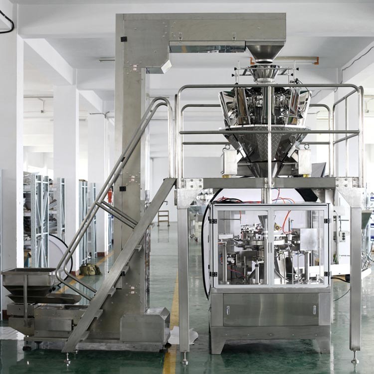 304SS Frame Cashew Nut Premade Bag Multihead Weigher Packing Machine 50bags/Min