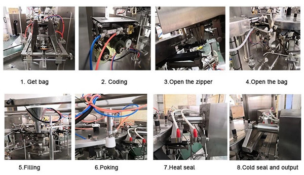 Zipper Flat Pouch Multihead Weigher Packing Machine For Chocolate SS304